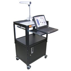 Luxor Computer Workstation 24 in W X 18 in D X 24 - 42 in H, Steel, Black 678007