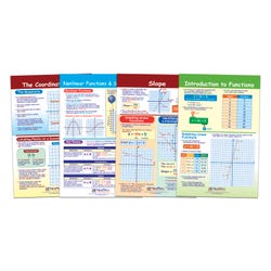 NewPath Graphs & Functions Bulletin Board Charts, Grades 6 to 8, Set of 4 1567232