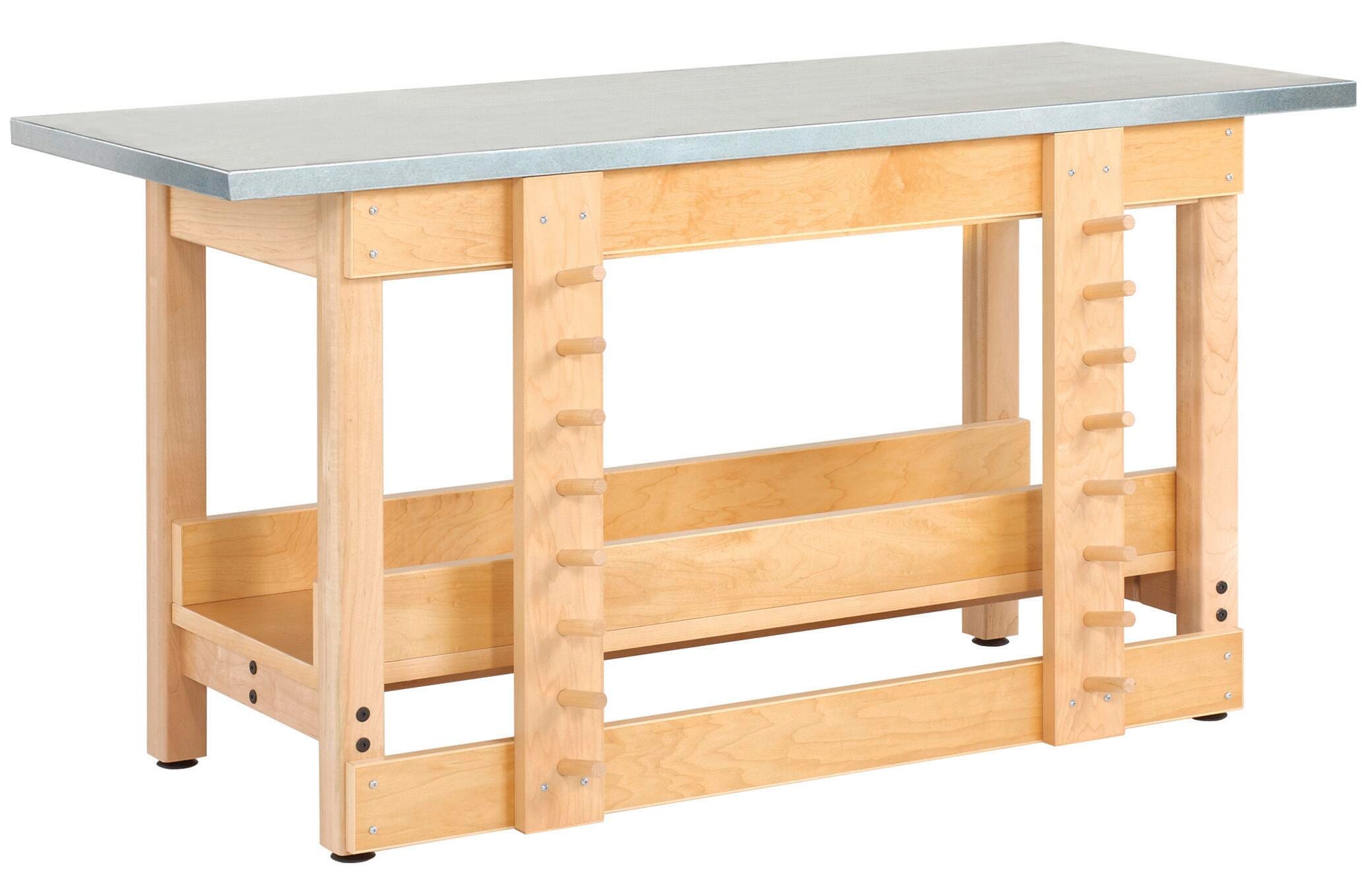 Diversified Woodcrafts Glue Stain Table, 60 x 24 x 32 Inches, Maple, Steel, Item Number 532401