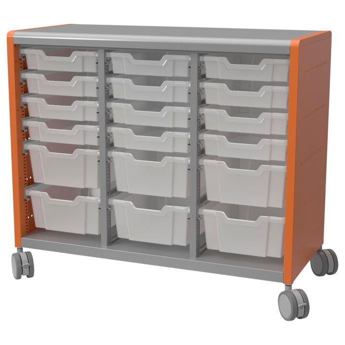 Classroom Select Geode Medium Cabinet, Triple Wide, 18 Tote Trays
