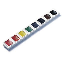 Prang Non-Toxic Semi-Moist Watercolor Paint Refill Strip Set, Plastic Half Rectangular Pan, Pack of 3, Item Number 1367087