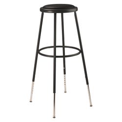 National Public Seating Height Adjustable Heavy Duty Vinyl Padded Steel Stool, 31-39 Inch Adjustable Height, Gray