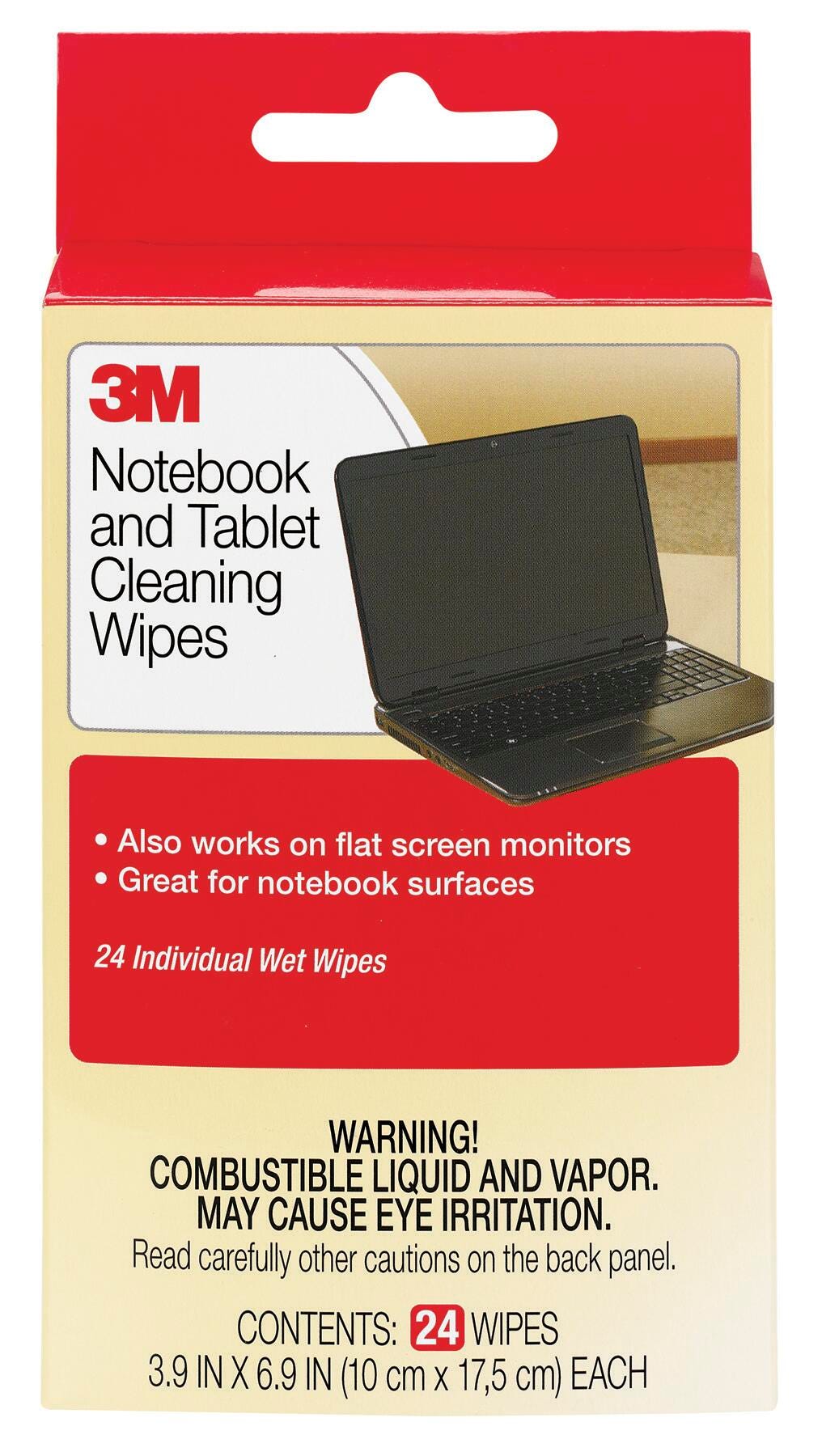 Image for 3M Pre-Moistened Notebook Screen Cleaning Wipes, 4 x 7 Inches, White, Pack of 24 from School Specialty