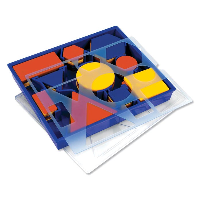 Learning Resources Attribute Blocks Desk Set in Tray, Set of 60 Pieces