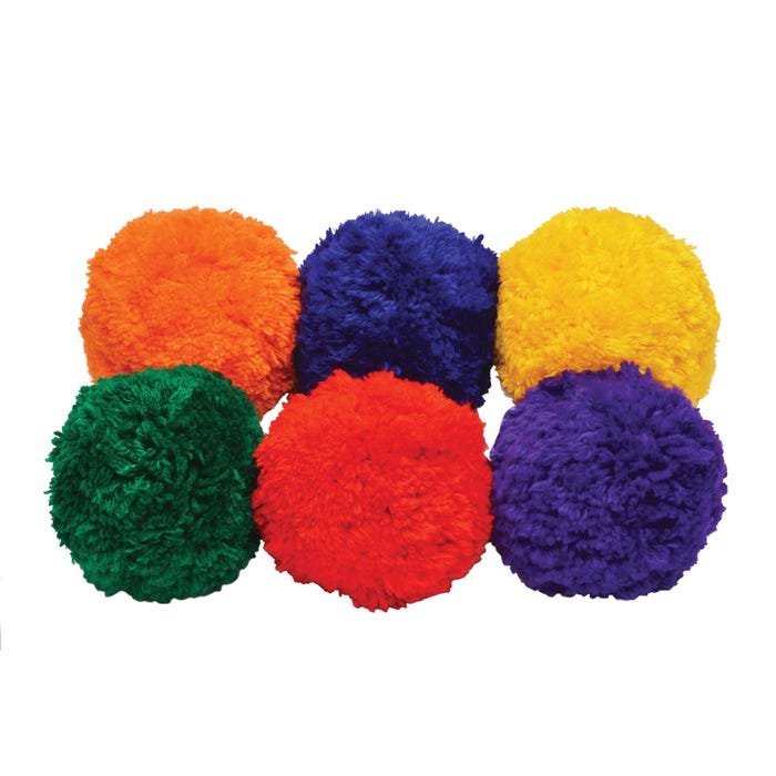 Sportime Yarn Balls, 4 Inches, Assorted Colors, Set of 6