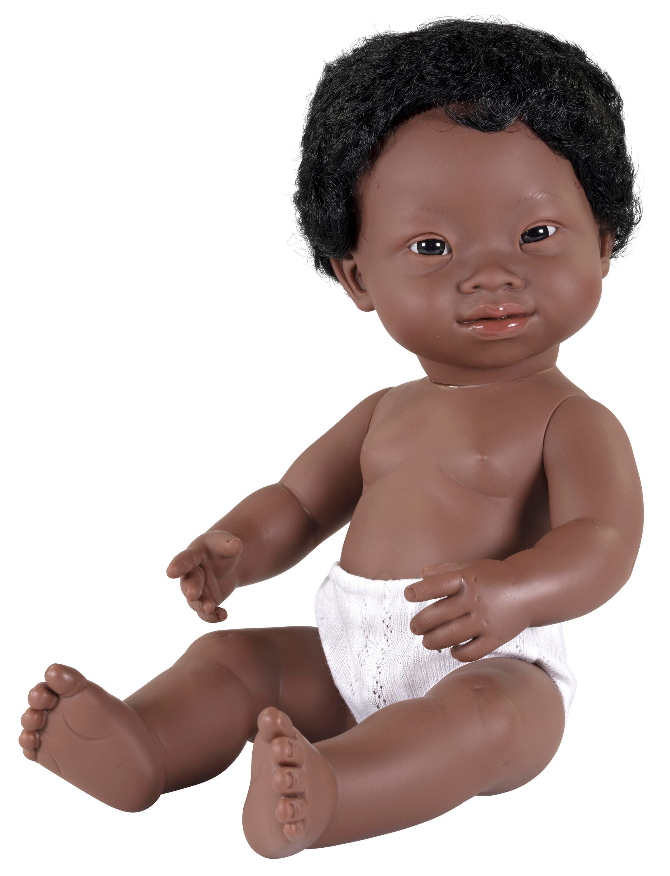 Miniland Baby Doll African Boy with Down Syndrome, 15 Inches, Item Number 2088960