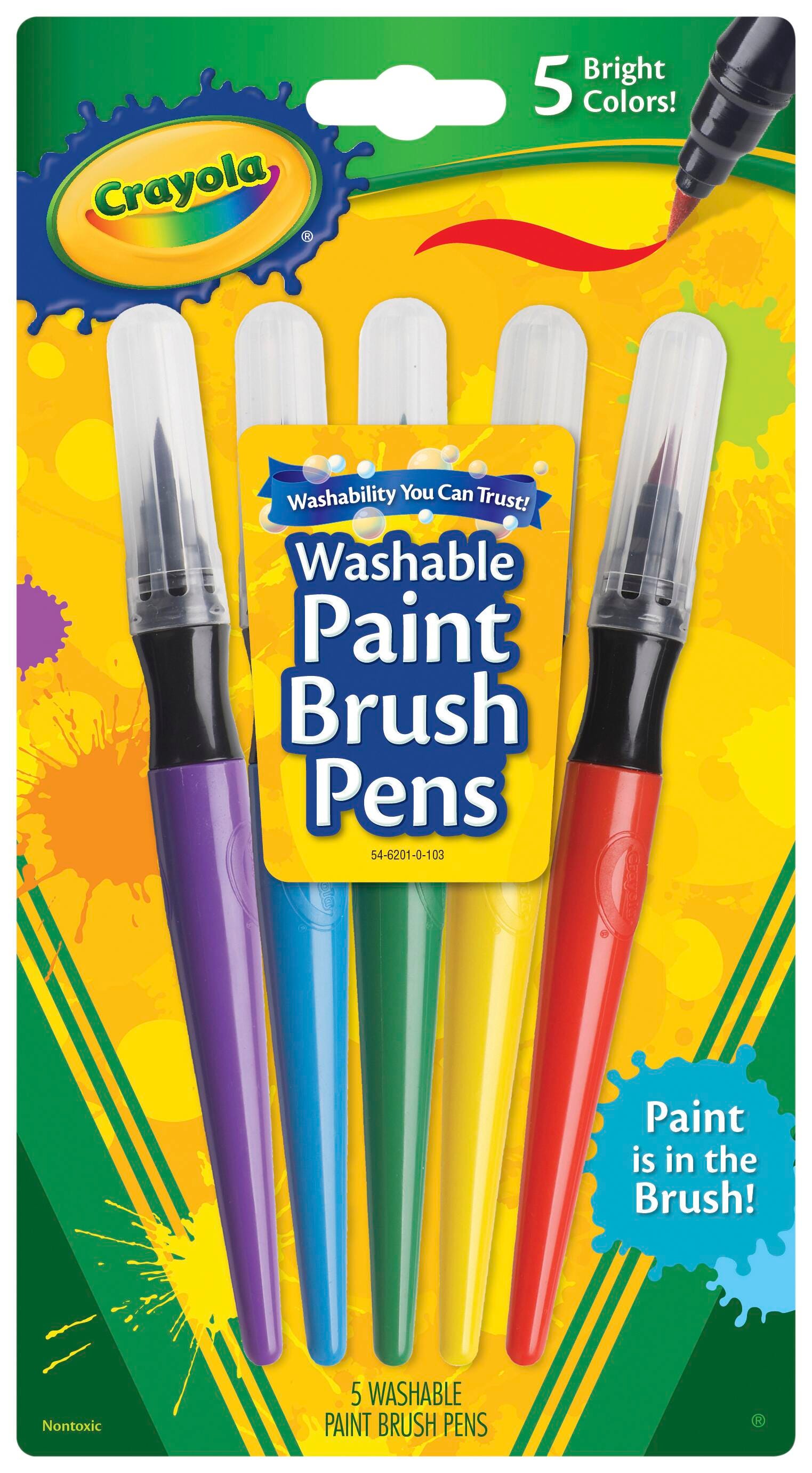 Crayola Paint Brush Pens, Assorted Colors, Set of 5 1280533