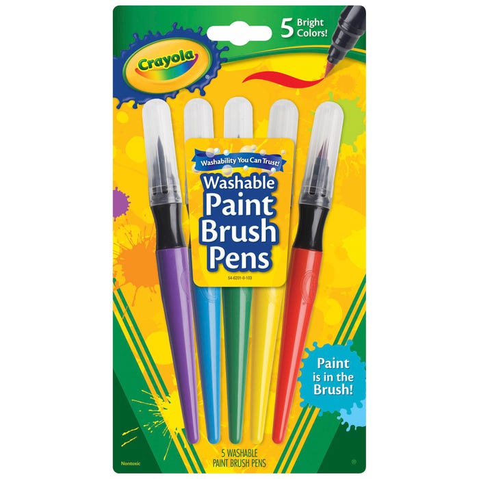 Crayola Paint Brush Pens, Assorted Colors, Set of 5