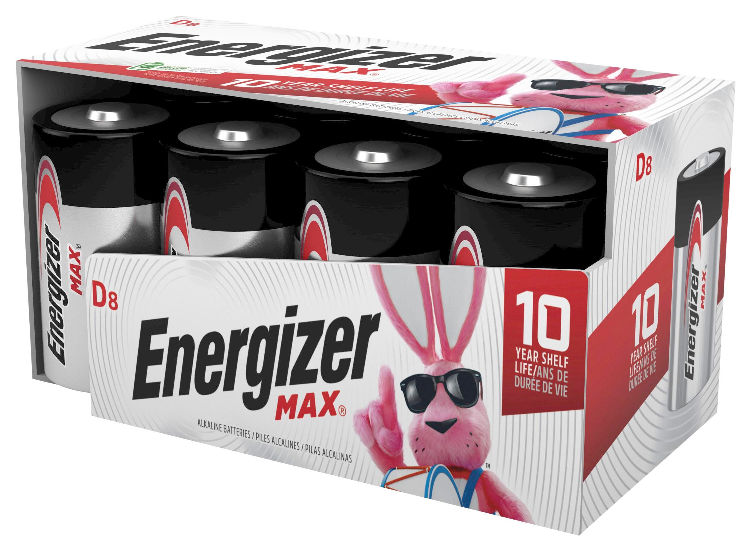 Energizer MAX D Batteries, D Cell Alkaline Batteries, 8 Pack 2133760