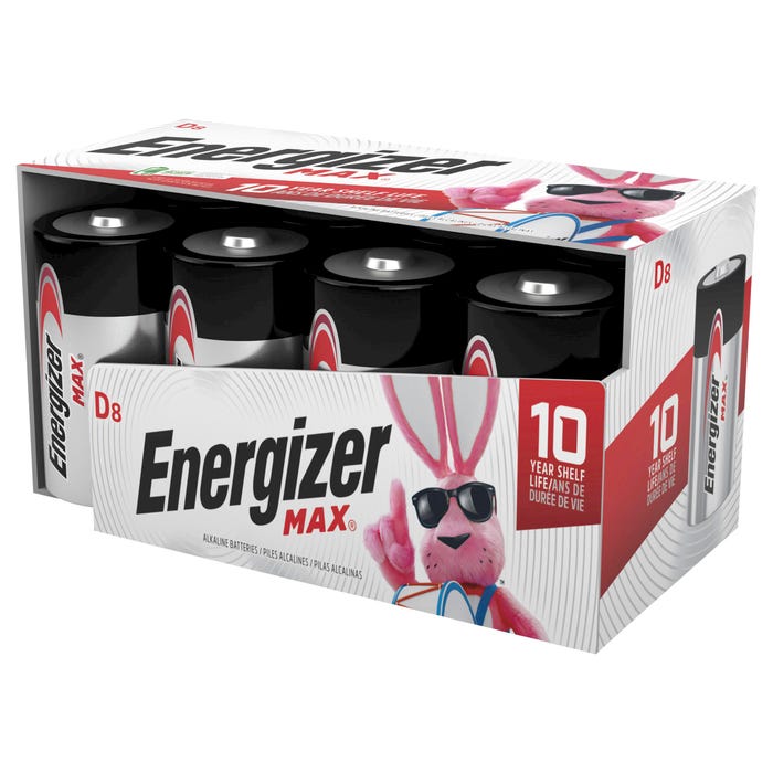 Energizer MAX Alkaline D Batteries, Pack of 8