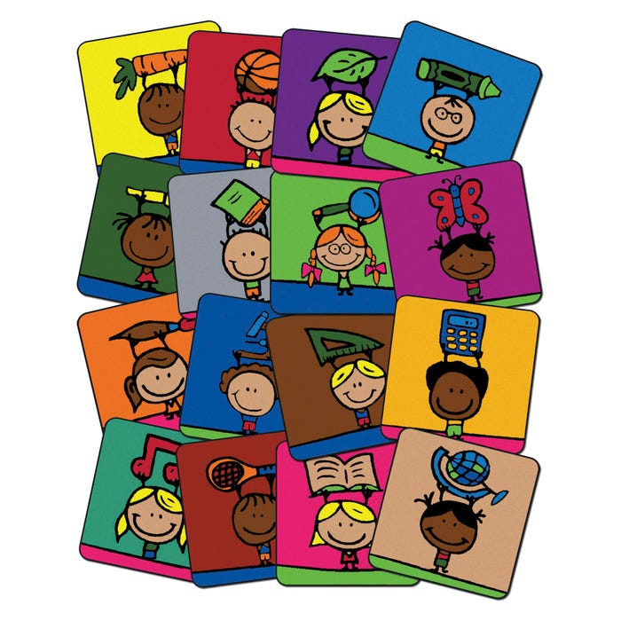 Flagship Carpets School Kids Carpet Squares, 18 x 18 Inches, Set of 16