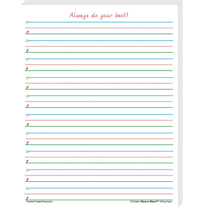 Teacher Created Resources Smart Start 1-2 Writing Paper, 8-1/2 x 11 Inches, 100 Sheets teacher-created-resources-smart-start-1-2-writing-paper-8-1-2-x-11-inches-100-sheets