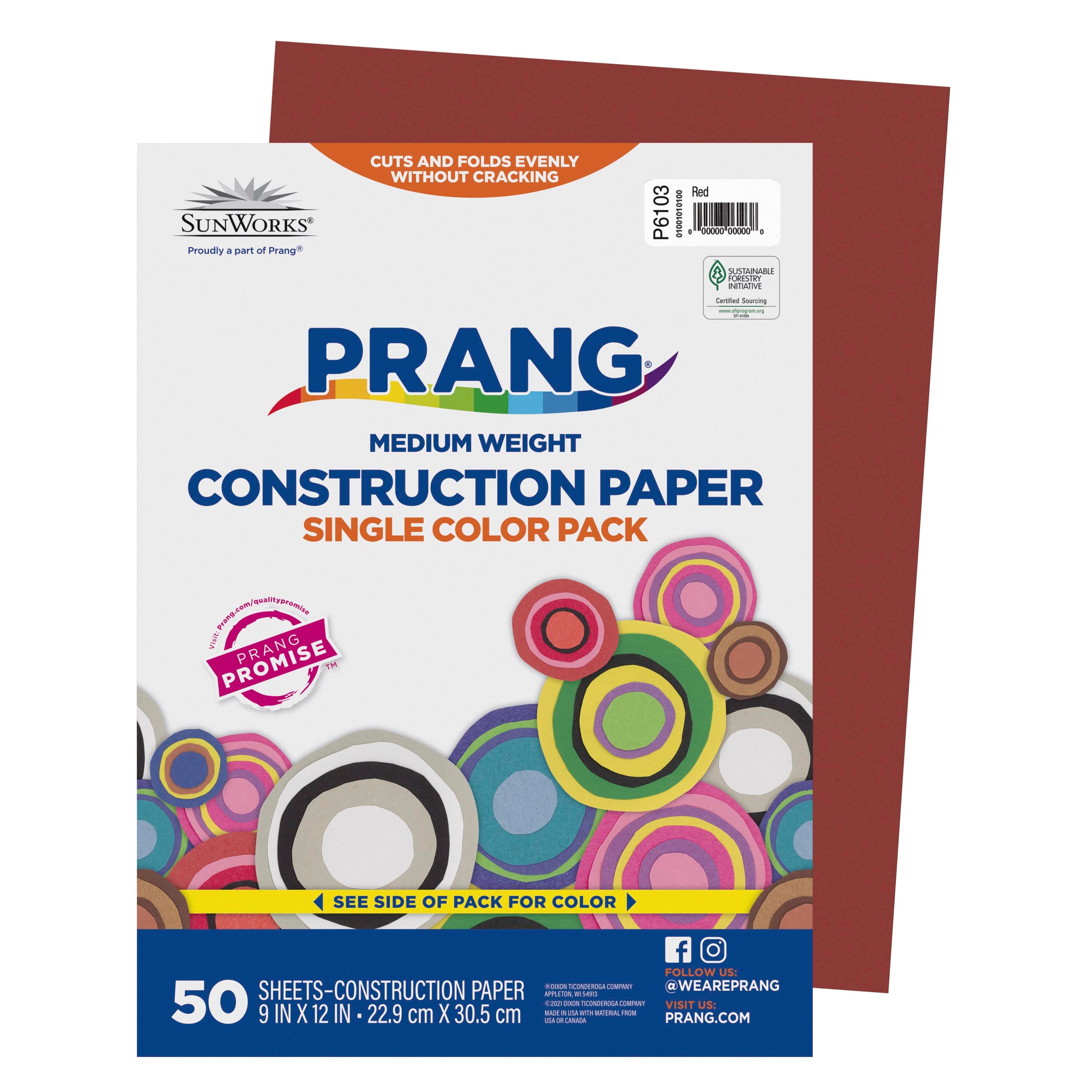 Prang Medium Weight Construction Paper, 9 x 12 Inches, Red, 50 Sheets 1506433