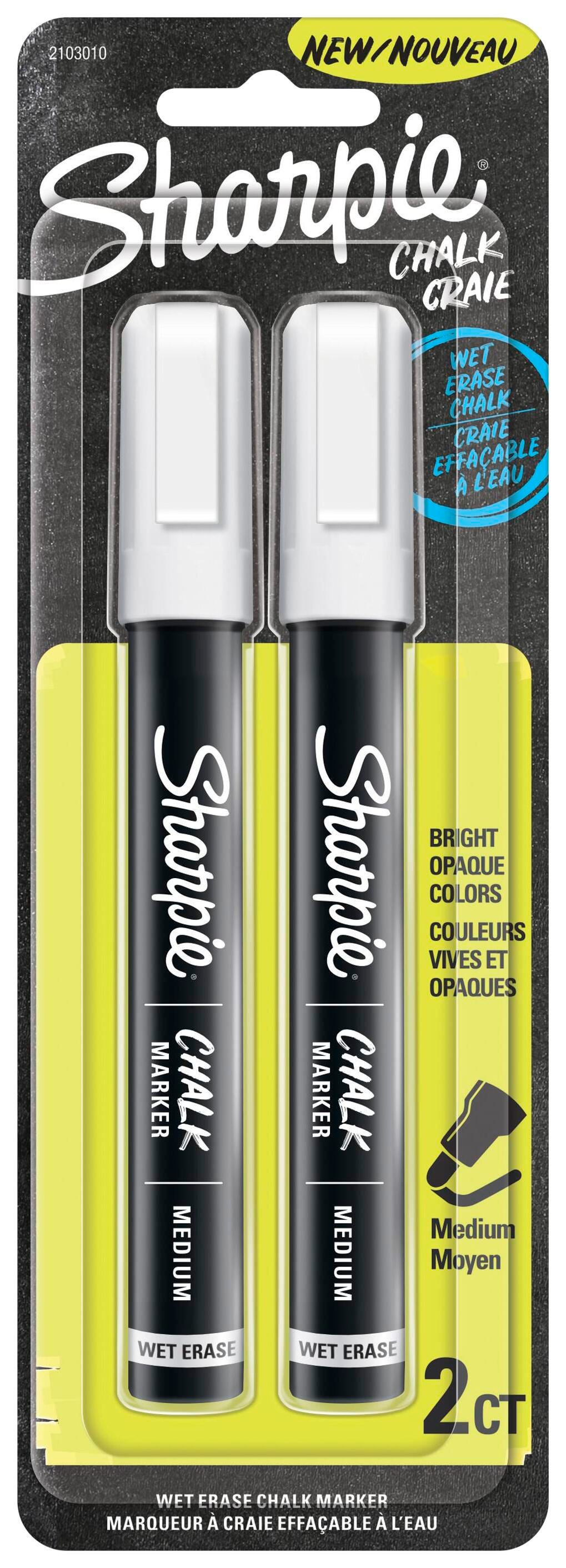 Sharpie Chalk Markers, Medium Tip, White, Set of 2 2047962