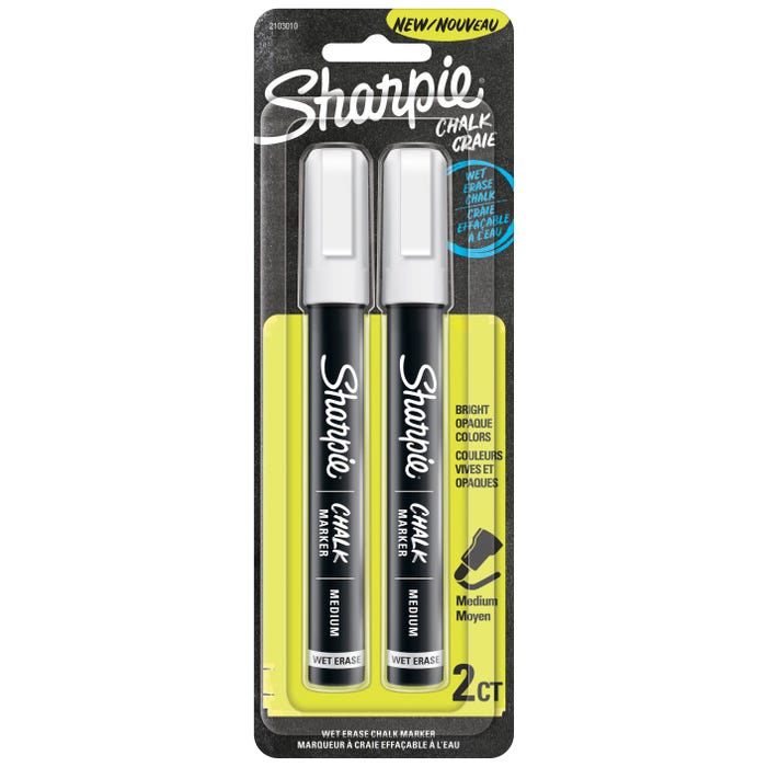 Sharpie Chalk Markers, Medium Tip, White, Set of 2