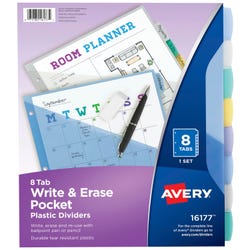Avery Write & Erase Dividers, 8 Tab, Multi-Color 2135617