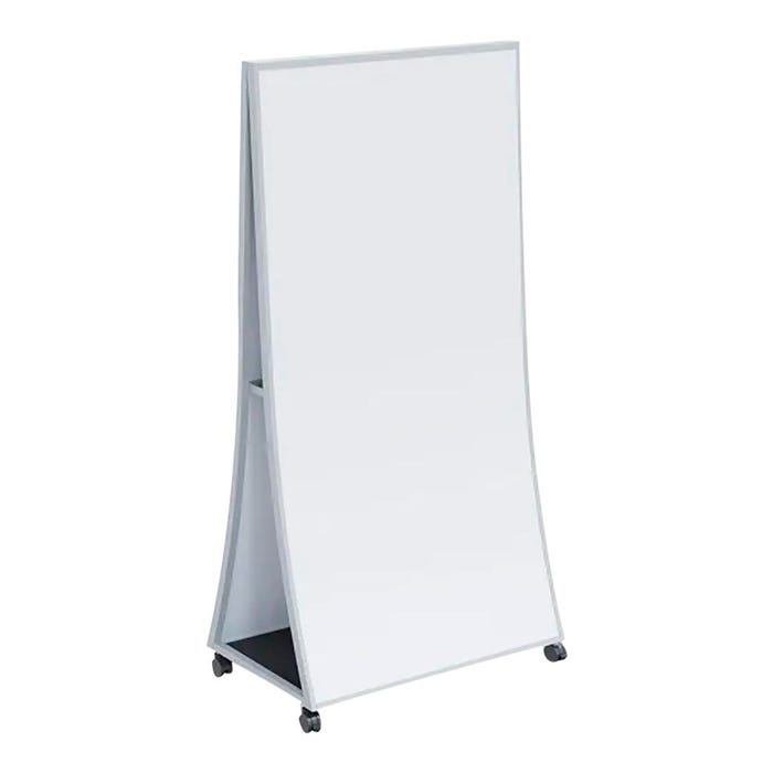MooreCo Ogee Curved Easel, Porcelain Steel Markerboard, 36-1/2 x 23-1/2 x 74-1/4 Inches