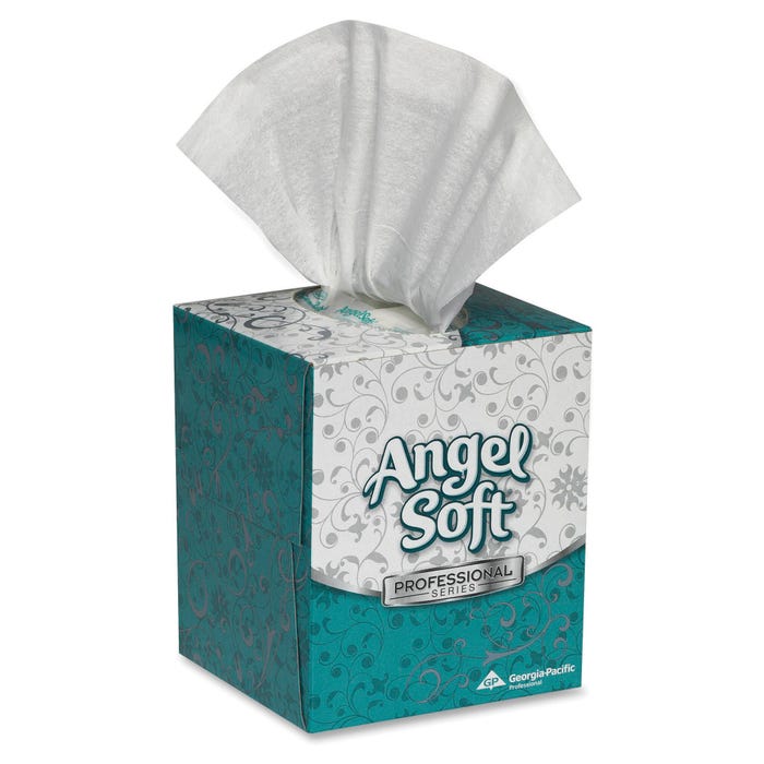 Angel Soft Professional Series Cube Facial Tissue, 2-Ply, White, 96 Tissues Per Box, Pack of 36 Boxes