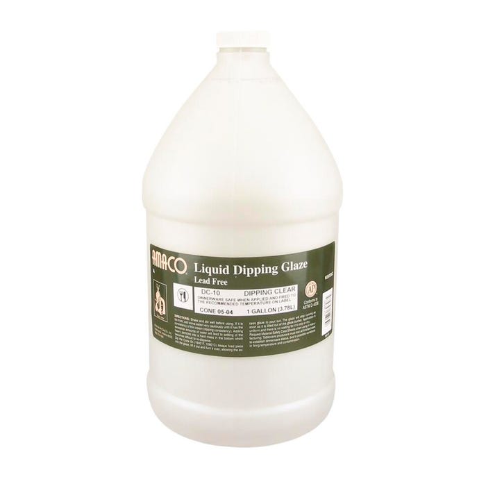 AMACO Low Fire Liquid Dipping Glaze, Clear DC-10, 1 Gallon Jar
