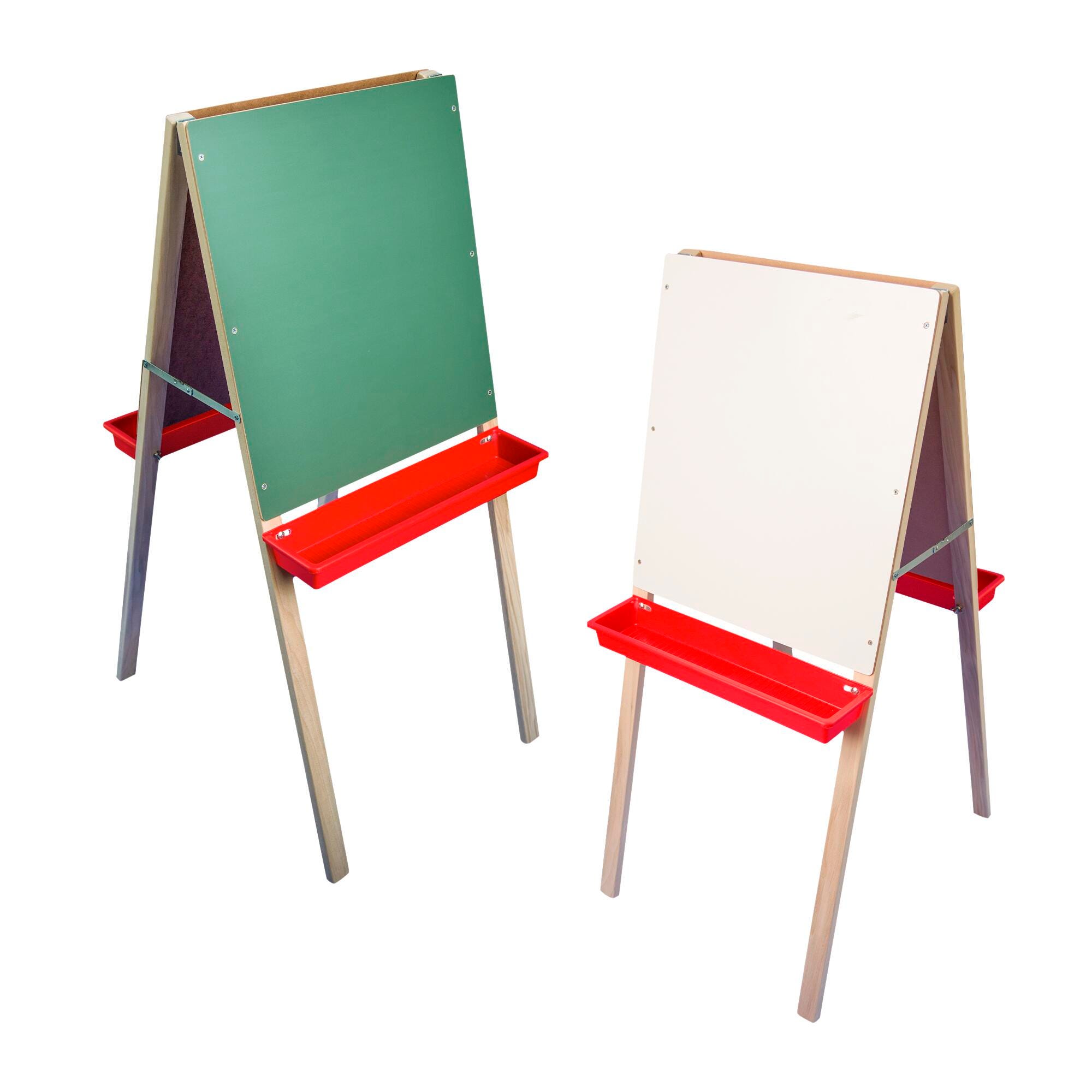 Crestline Child's Double Easel, Green Chalk/White Dry Erase, 19 x 19 x 44 Inches, Item Number 2103471