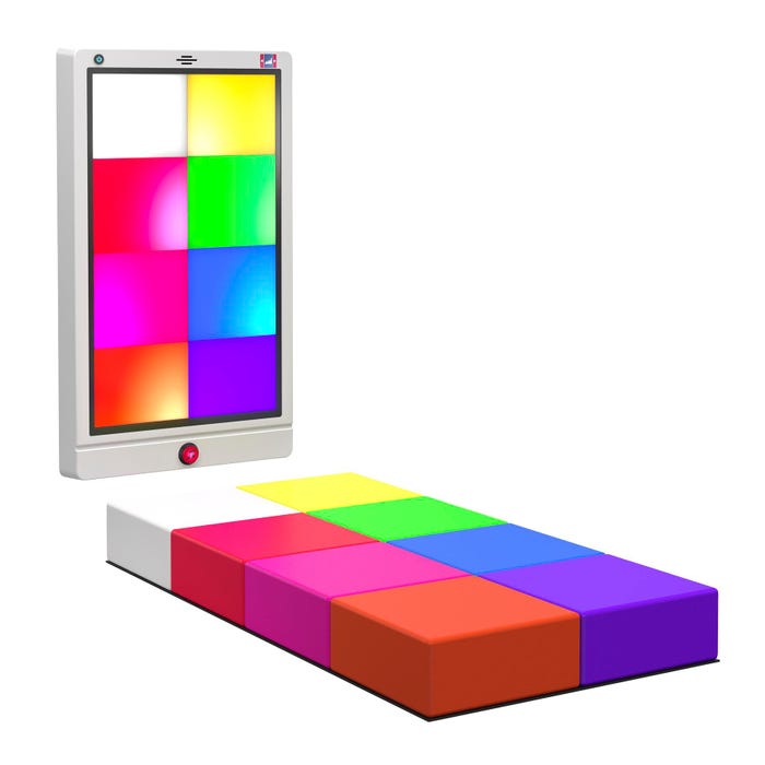 Snoezelen Hip Hop Activity Box, Interactive Sensory Panel with Floor Mat, 26-1/2 x 4 x 45-1/4 Inches