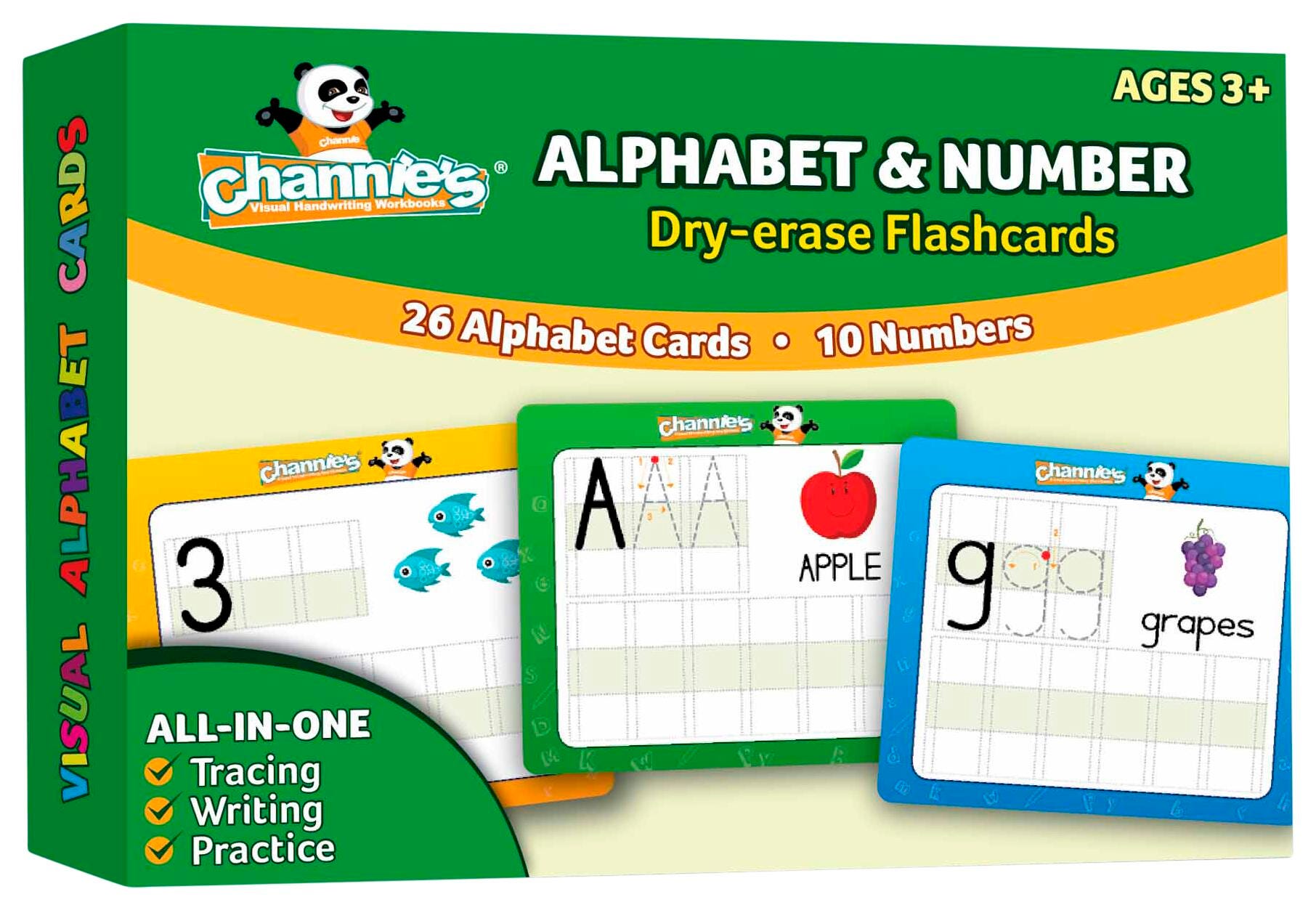 Channie's Dry Erase Alphabet / Number Flash Cards, Item Number 2027671