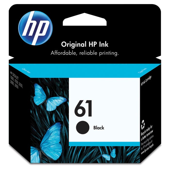 HP 61 Ink Cartridge, CH561WN, Black