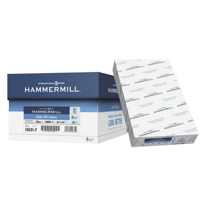 Hammermill Copy Paper, 8-1/2 x 14 Inches, 20 lb, Blue, 500 Sheets