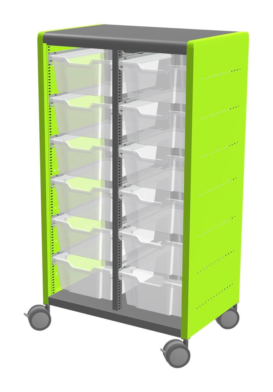 Classroom Select Geode Tall Cabinet, Double Wide with 12 Tote Trays 4000251