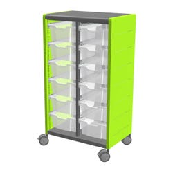 Classroom Select Geode Tall Cabinet, Double Wide with 12 Tote Trays 4000251