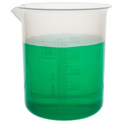 Eisco Labs Polypropylene Beaker, Molded Graduations, 500mL