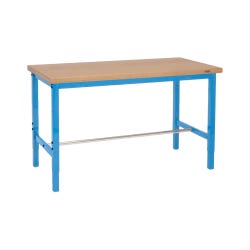 Global Industrial Adjustable Height Workbench with Square Tube Leg, Shop Top Safety Edge