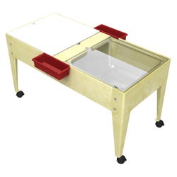 ChildBrite Double Mite Youth Activity Table with Casters, 24 Inches, Sandstone 1303933