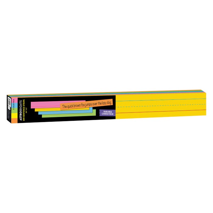 Astrobrights Sentence Strips, 3 x 24 Inches, 65 lb, Assorted Colors, Pack of 100