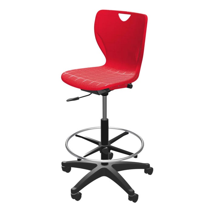 Classroom Select Contemporary Pneumatic Lift Stool with Adjustable Foot Ring
