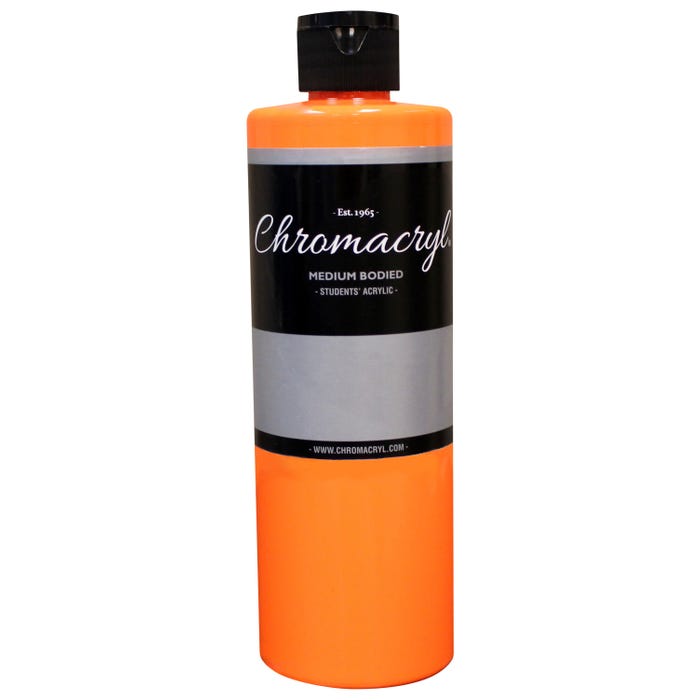 Chromacryl Students' Acrylics, Neon Orange, Pint