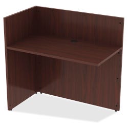 Lorell Essentials Laminate Reception Desk, 42 x 24 x 41-1/2 Inches, Mahogany