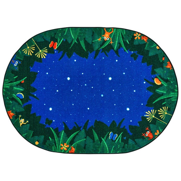 Carpets for Kids Premium Peaceful Tropical Night Carpet, Oval