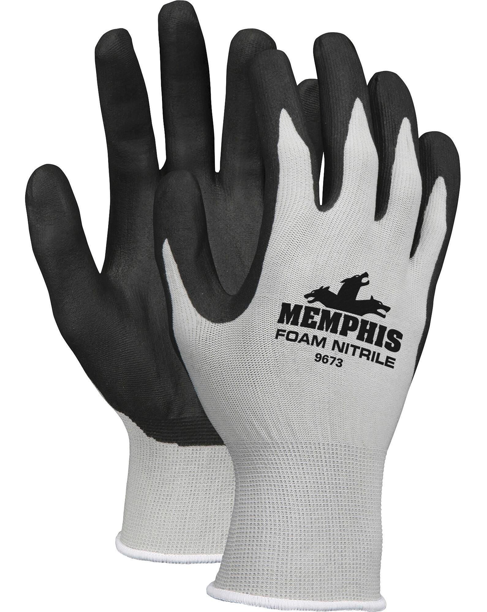 Memphis 13-Gauge Palm Protective Gloves, Size XL, Black and Gray Color, Pack of 12 Pairs 2215576
