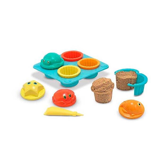 Melissa & Doug Seaside Sidekicks Sand Cupcake Set, 12 Pieces
