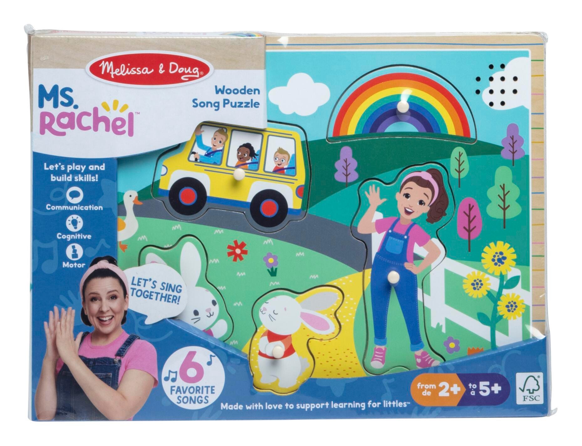 Melissa & Doug Ms. Rachel Wooden Song Puzzle, 6 Pieces 2151131