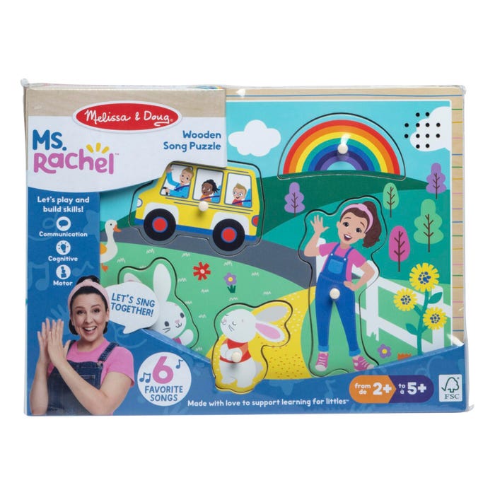 Melissa & Doug Ms. Rachel Wooden Song Puzzle, 6 Pieces