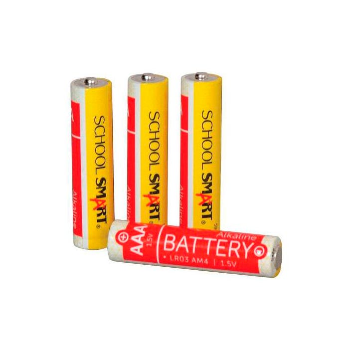 School Smart Alkaline Batteries, AAA, Pack of 4
