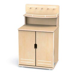Jonti-Craft TrueModern Play Kitchen Cupboard, Baltic Birch, Aluminum Feet, 20 x 15 x 34-1/2 Inches