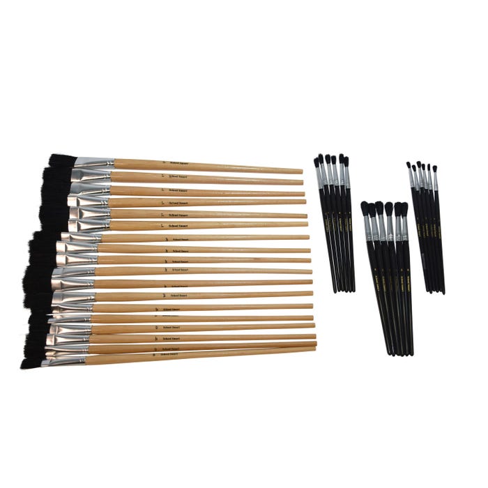 School Smart Intermediate Paint Brush Assortment, Set of 36