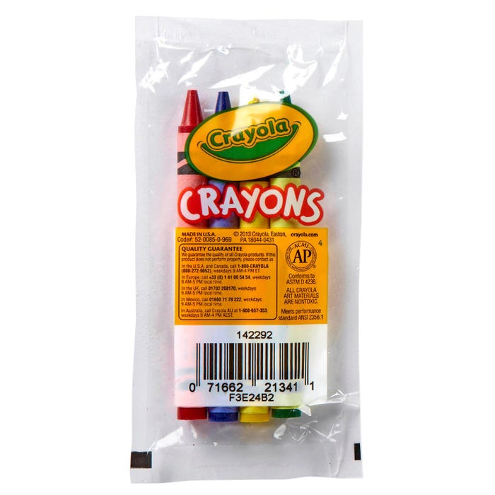 Crayola Crayons, Individual 4 Packs, Assorted Colors, Bulk Set of 360