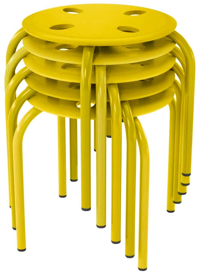 Classroom Select Prima Stool, 12-Inch Seat Height, Yellow, Set of 5 2027844