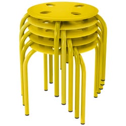 Classroom Select Prima Stool, 12-Inch Seat Height, Yellow, Set of 5 2027844