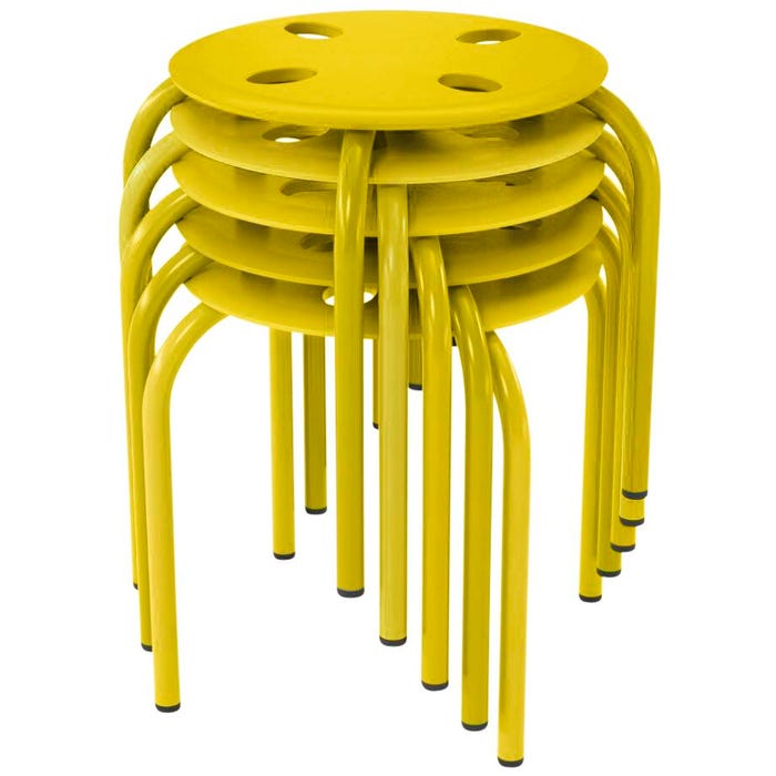 Classroom Select Prima Stool, 12-Inch Seat Height, Yellow, Set of 5