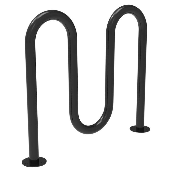 UltraSite Contemporary Loop Bike Rack with Round Tubing, 5 Bikes, In Ground Mount